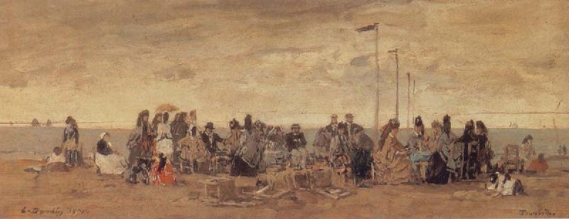 Eugene Boudin The Beach at Trouville oil painting picture